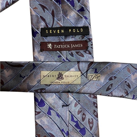 Robert Talbott for Patrick James seven fold silk tie hand sewn blue - Picture 2 of 4